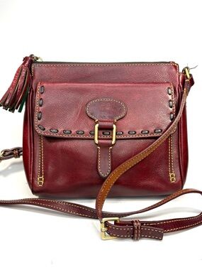 Dooney & Bourke Maroon Leather Crossbody